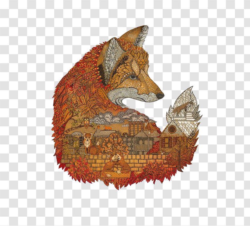 Contemporary Art Drawing Illustrator Illustration - Cartoon Fox Transparent PNG