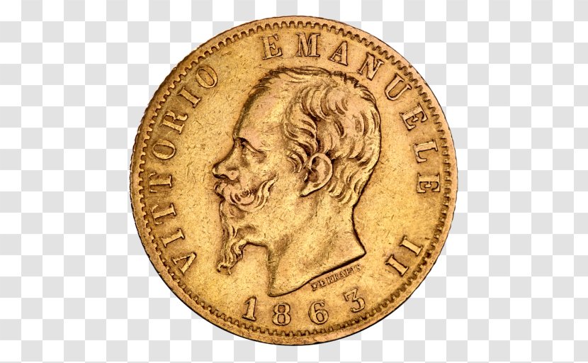 Coin Gold Italy Italian Lira 20 Lire - Currency Transparent PNG