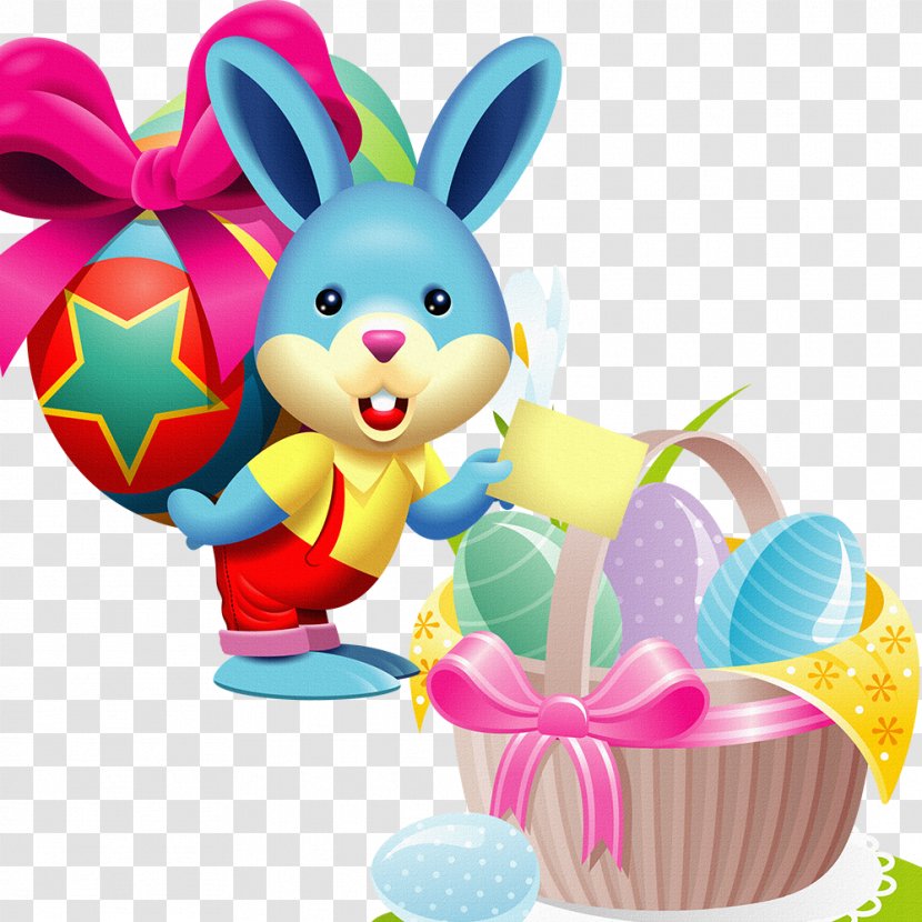 Easter Bunny Egg Microsoft PowerPoint Wish - Happiness - Cartoon Transparent PNG