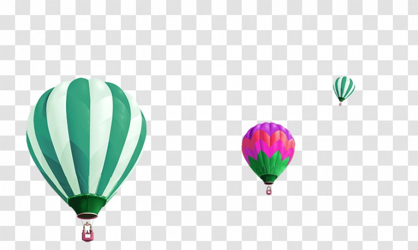Hot Air Ballooning - Balloon - Green Fresh Floating Material Transparent PNG