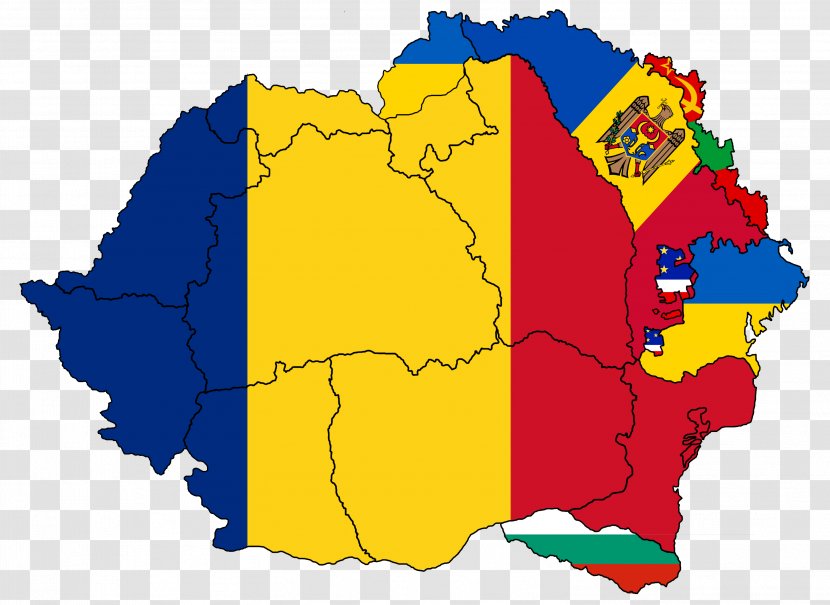 Flag Of Romania Vector Map Transparent PNG