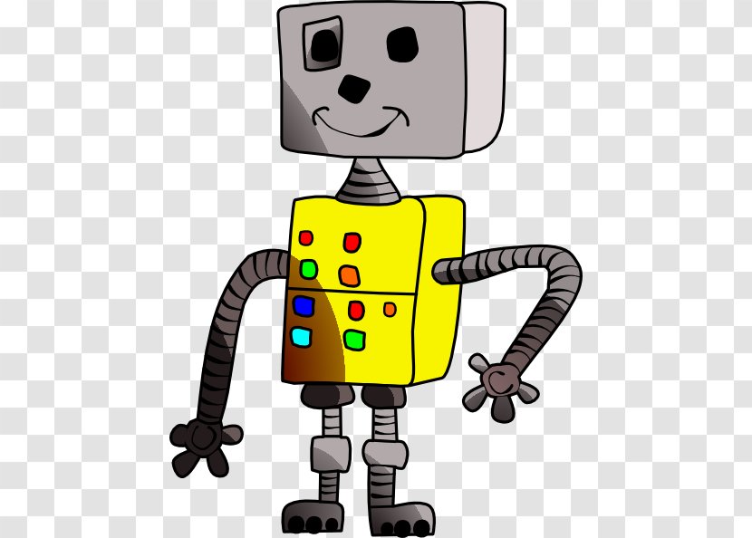 Boy Robot Smile Clip Art - Human Behavior - Yellow Transparent PNG