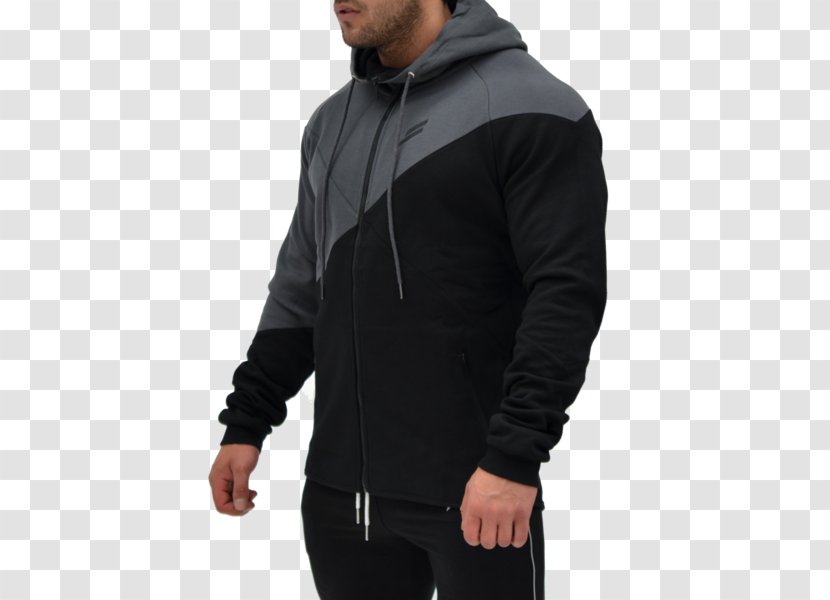 Hoodie Tracksuit Jacket Coat - Black Transparent PNG