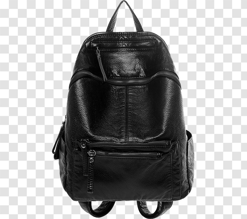 Handbag Backpack Leather Baggage - Black And White Transparent PNG