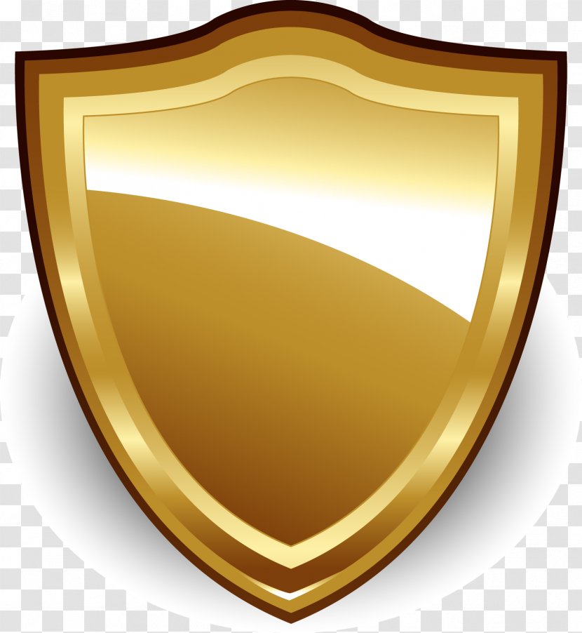 Badge Gold Euclidean Vector - Designer - Golden Shield,Shield,Gold Label,Golden Badge,Gold Transparent PNG