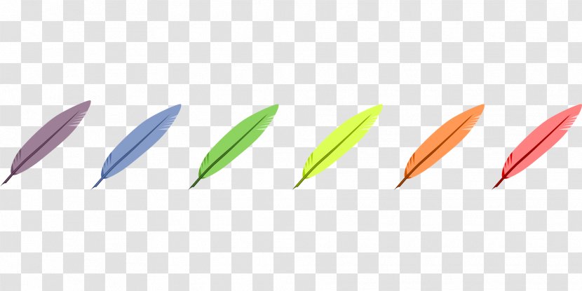 Pen Quill Feather Nib - Dip - Colorful Feathers Transparent PNG