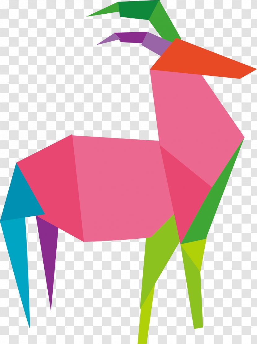 Solid Geometry Three-dimensional Space Geometric Shape - Fictional Character - Color Goat Transparent PNG