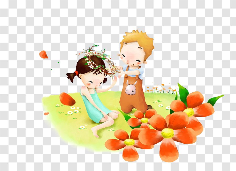 Child Cartoon Wallpaper - Watercolor - Men And Women Transparent PNG