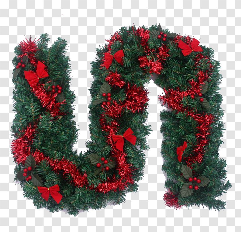 Wreath Christmas Decoration Ornament - Spruce - Bow Decorative Pattern Transparent PNG