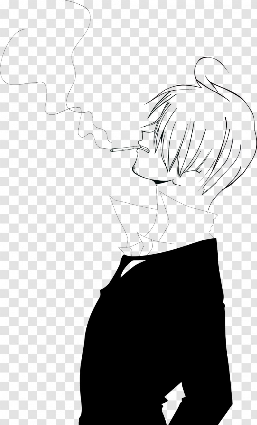 Vinsmoke Sanji Monkey D. Luffy Roronoa Zoro Nami Trafalgar Water Law - Cartoon - Vector Painted Man Smoking Transparent PNG