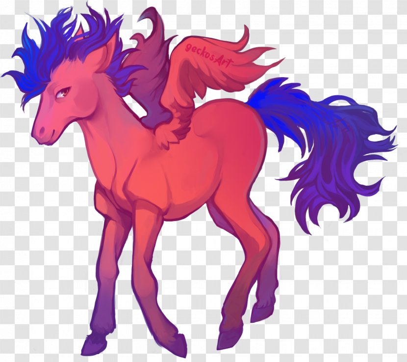 Mane Mustang Pony Unicorn Pack Animal - Mythical Creature Transparent PNG