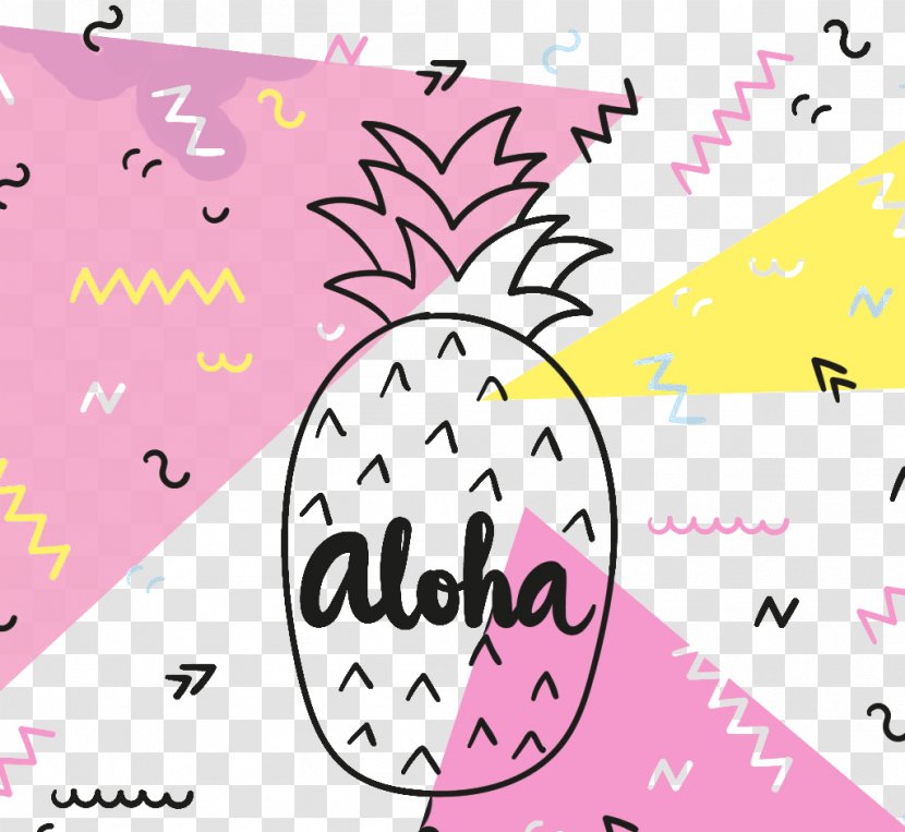 Hawaii Aloha Pineapple Vecteur Euclidean Vector - Cartoon - Background Transparent PNG
