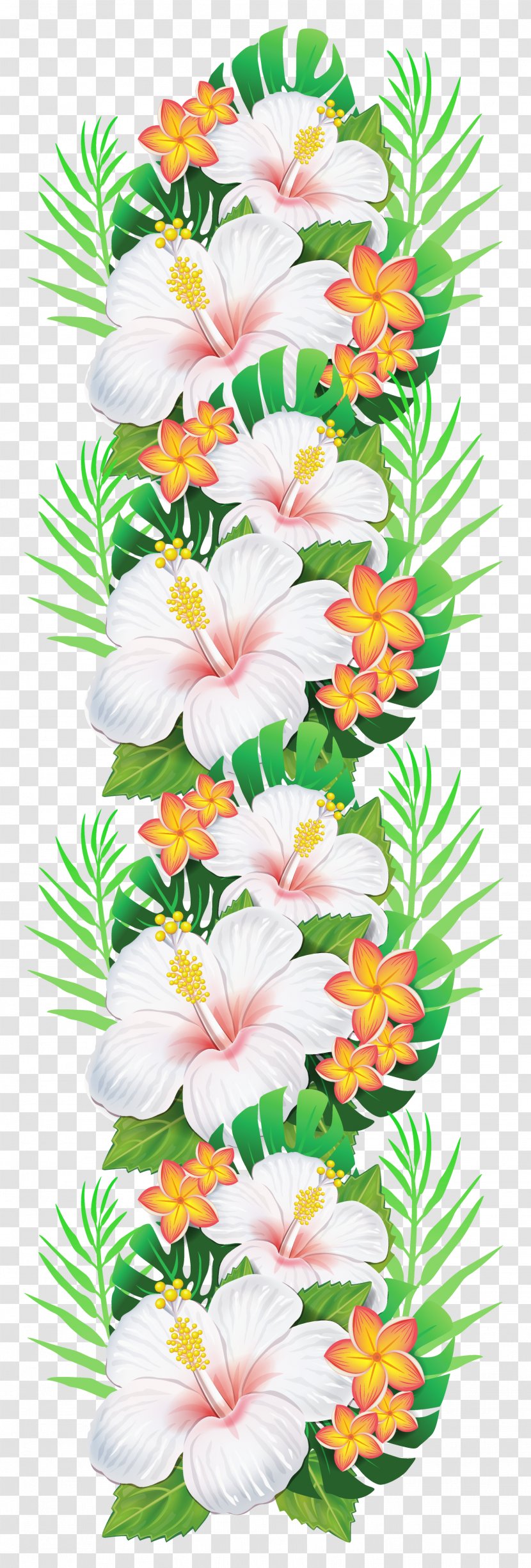 Flower Garland Clip Art - Plant Stem - Tropical Transparent PNG