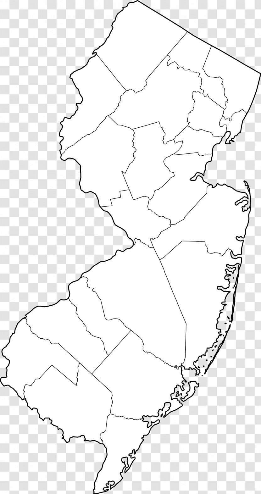 Warren County, New Jersey Bergen Ocean County Hunterdon Hudson - Map Transparent PNG