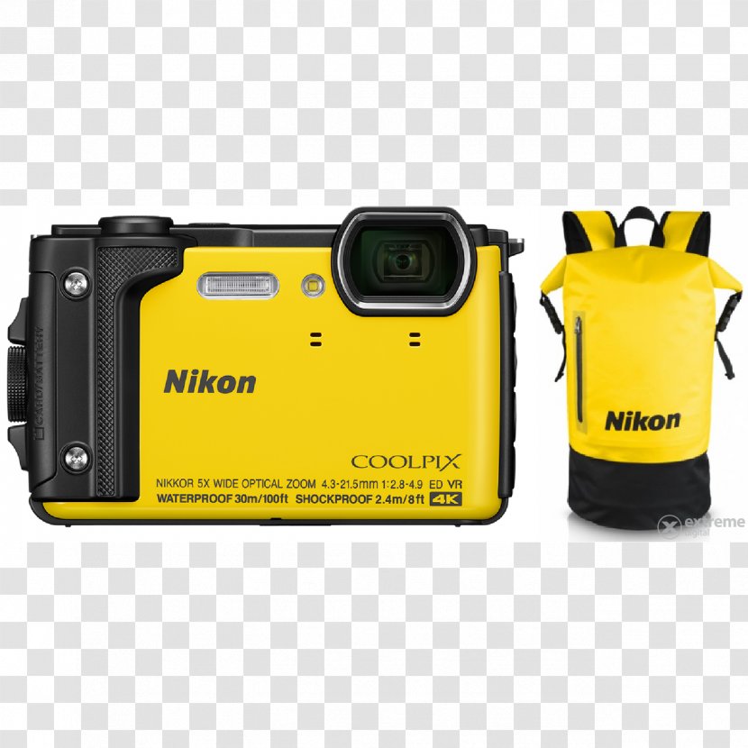 Point-and-shoot Camera Nikon Nikkor Photography - Yellow Transparent PNG
