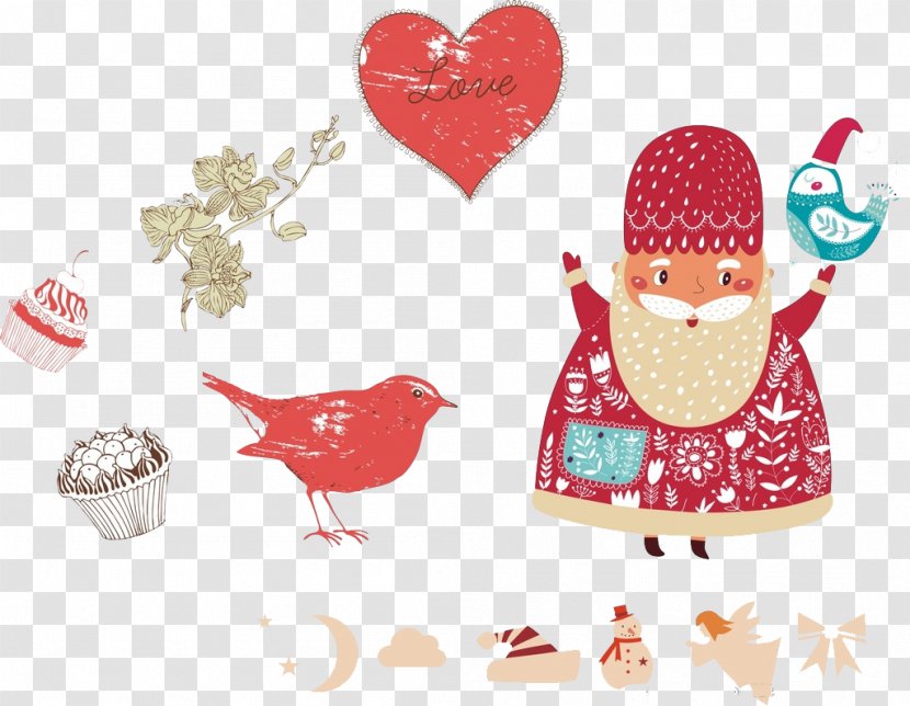 Santa Claus Christmas Ornament Cake Pillow - Valentine S Day - Free Creative Matting Transparent PNG