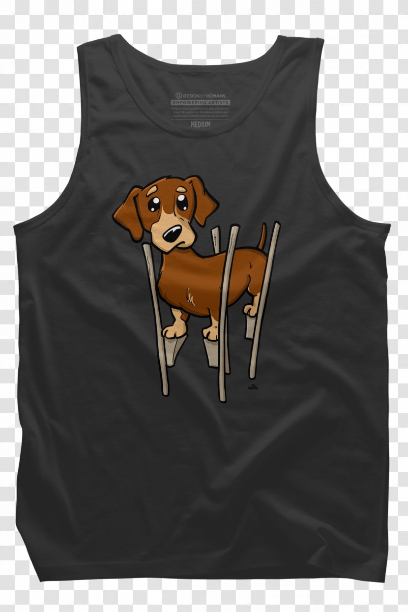 T-shirt Sleeve Outerwear Brown Font - Dachshund Cartoon Dogs Transparent PNG