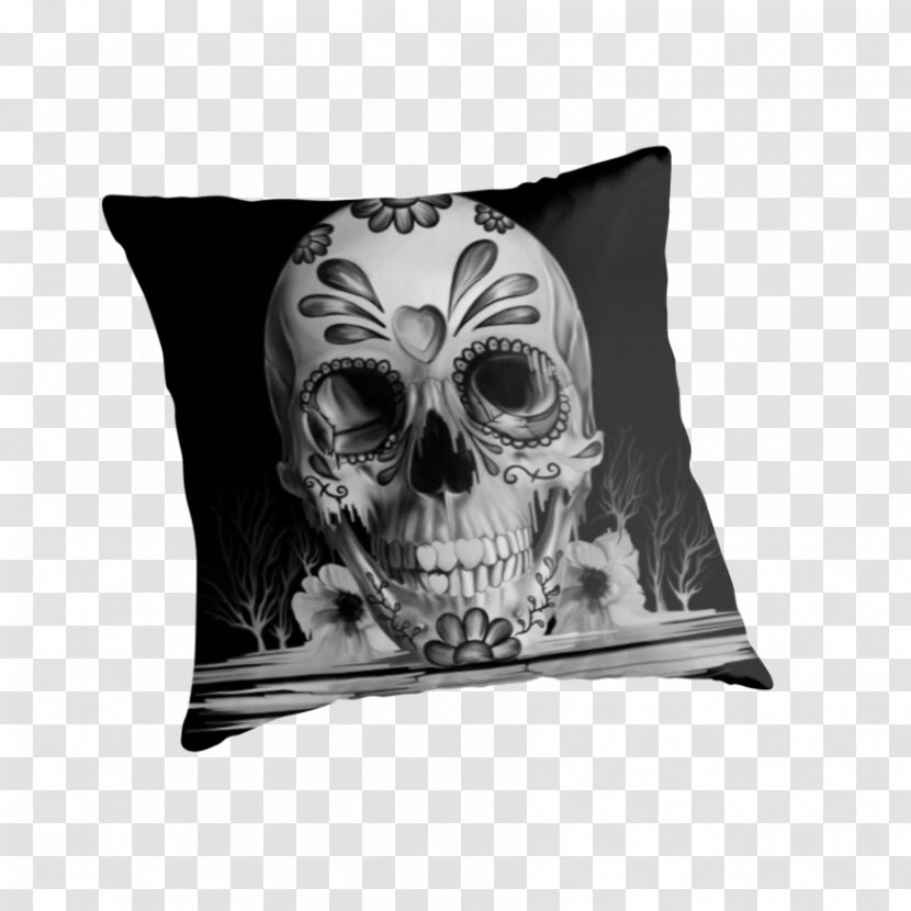 Throw Pillows Skull Calavera Cushion - Pillow Transparent PNG