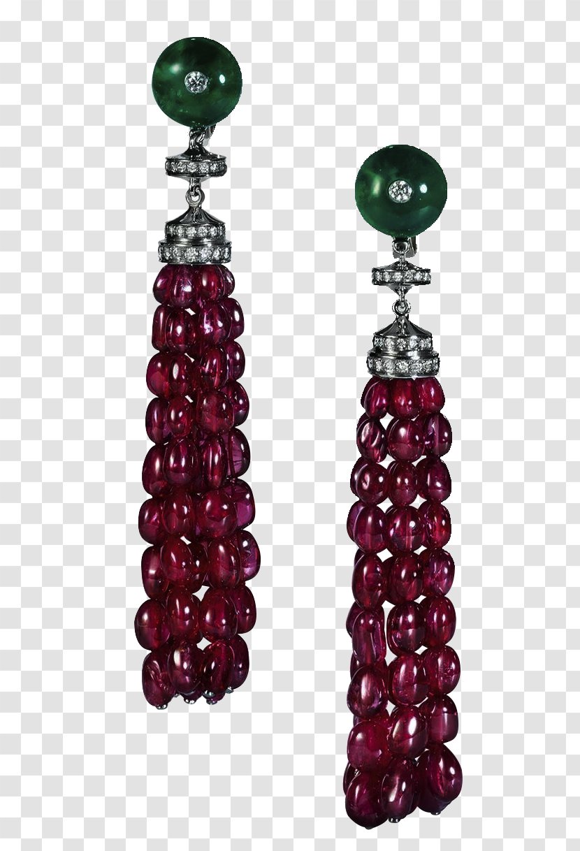 Earring Bulgari Jewellery Gemstone Diamond Cut - Ruby Earrings Transparent PNG