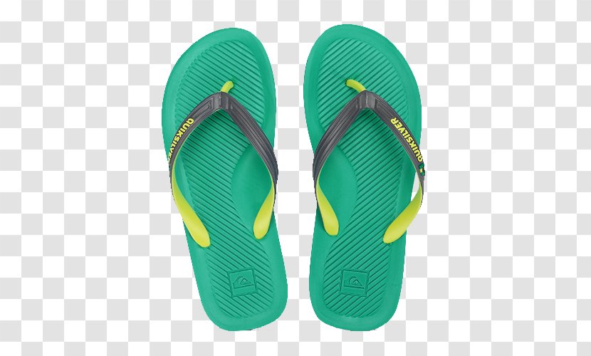 Flip-flops Download Beach - Electric Blue - Quiksilve Green Sandals Transparent PNG