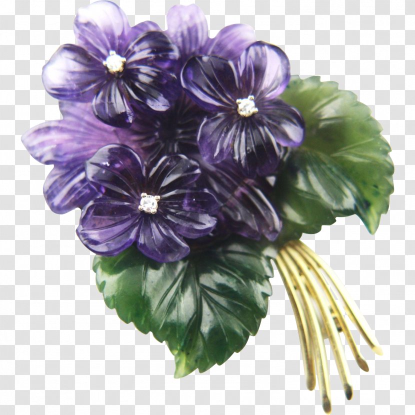 Violet Flower Jade Purple Brooch - Bouquet Transparent PNG