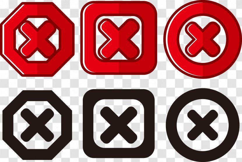 Symbol Check Mark Icon - Art - Red Cross On Black Transparent PNG