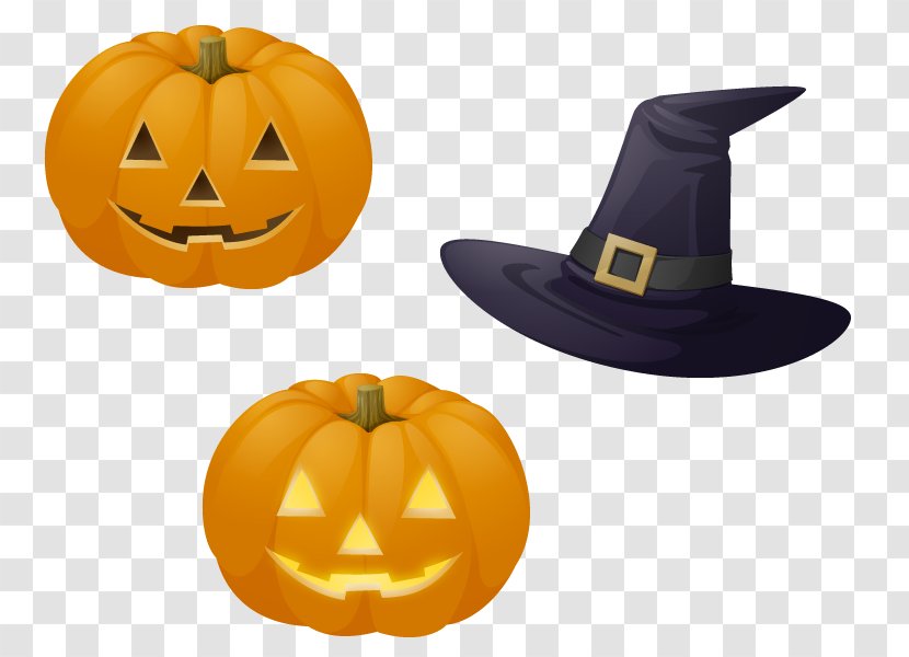 Halloween Pumpkin Euclidean Vector Poster - Fruit - And Hat Transparent PNG