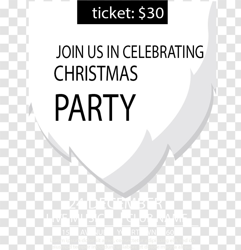 Party Convite Christmas Gratis - Paper - White Beard Background Invitations Transparent PNG