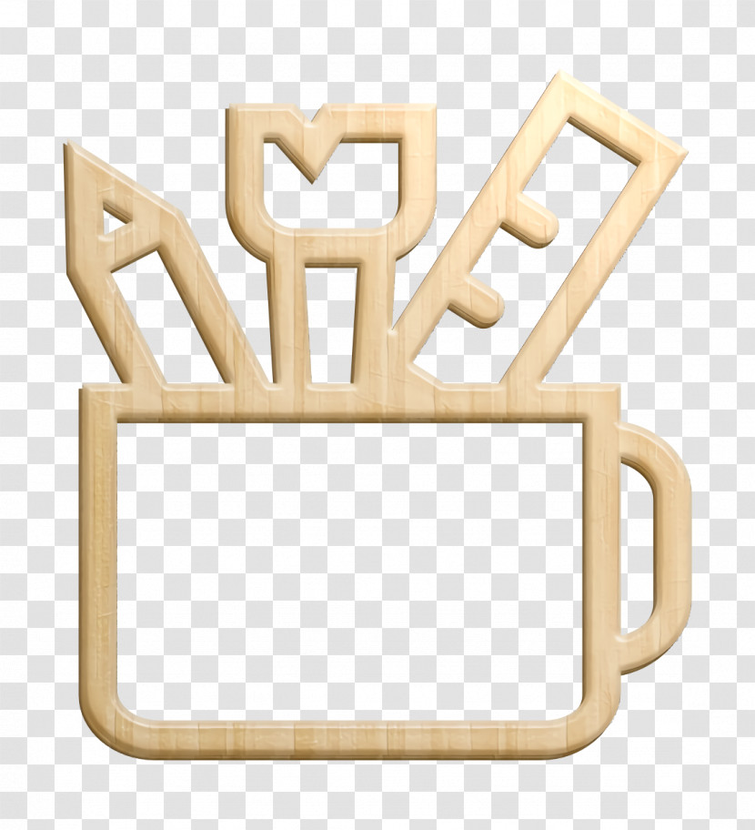 Stationery Icon Office Utensils Inside A Cup Icon Tools And Utensils Icon Transparent PNG