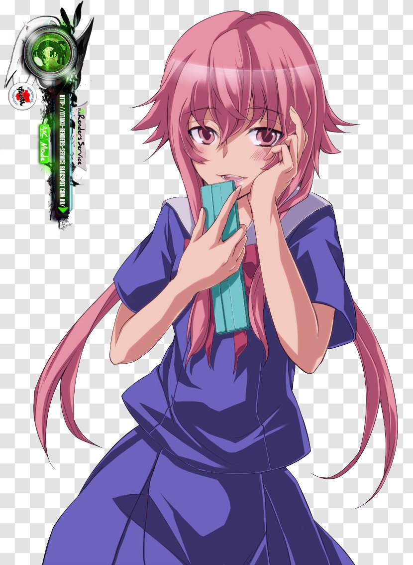 Yuno Gasai Future Diary Yandere YouTube Rendering - Silhouette - Mirai Nikki Transparent PNG