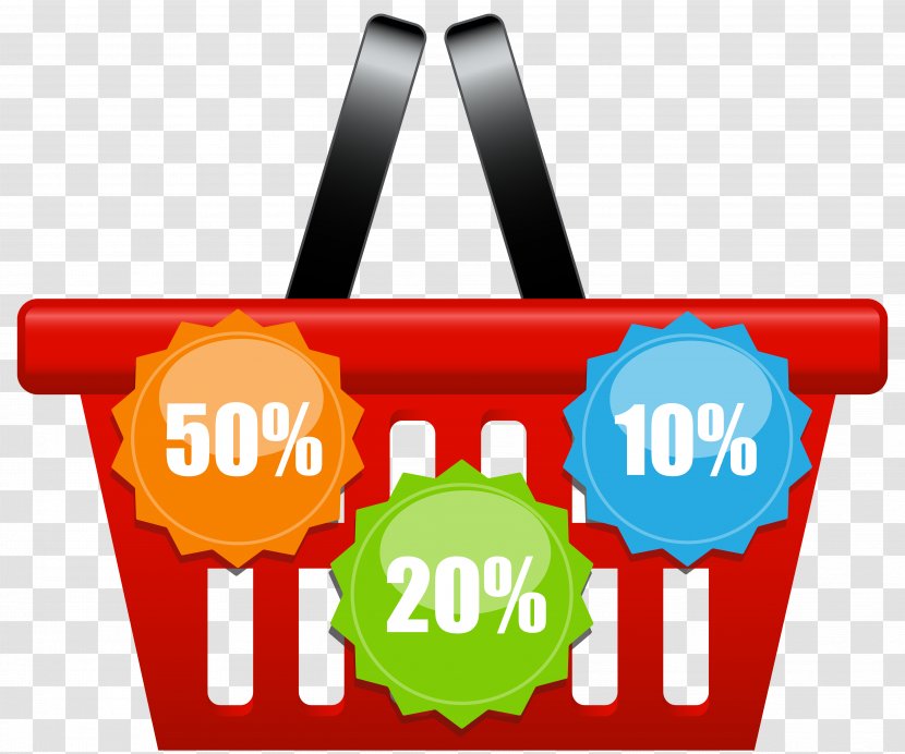 Shopping Cart Basket Clip Art - Discount Card - With Icons Image Transparent PNG