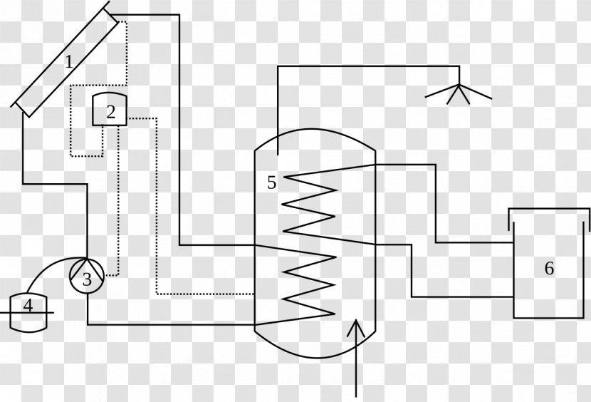 Storage Water Heater Central Heating Solar System - Drawing - Ja Holdings Transparent PNG