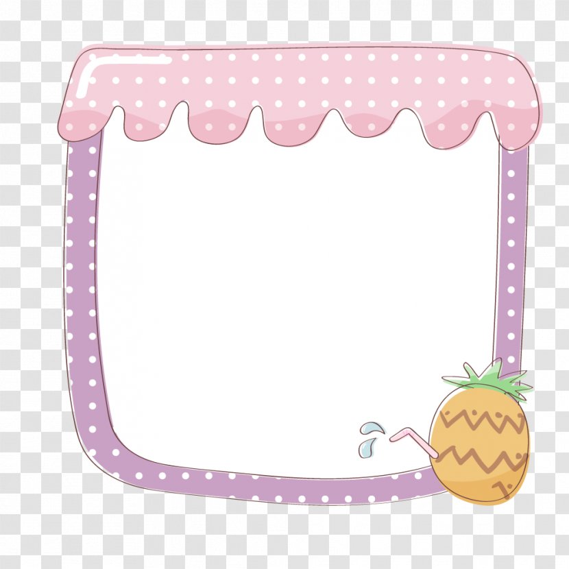 Cartoon Picture Frame - Rectangle - Purple Candy Border Transparent PNG