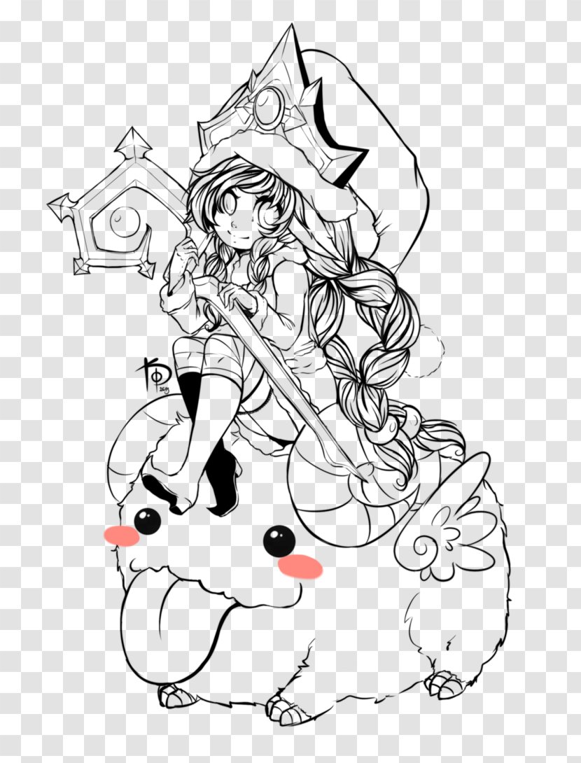 Line Art League Of Legends Drawing Coloring Book Лулу - Silhouette Transparent PNG