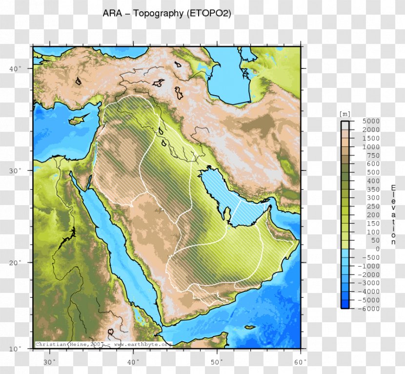 Arabian Peninsula Atlas Map Display Resolution Ecoregion - Water Resources - Topography Transparent PNG