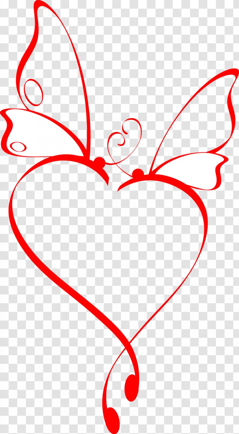 Butterfly Heart Tattoo - Frame - Line Transparent PNG