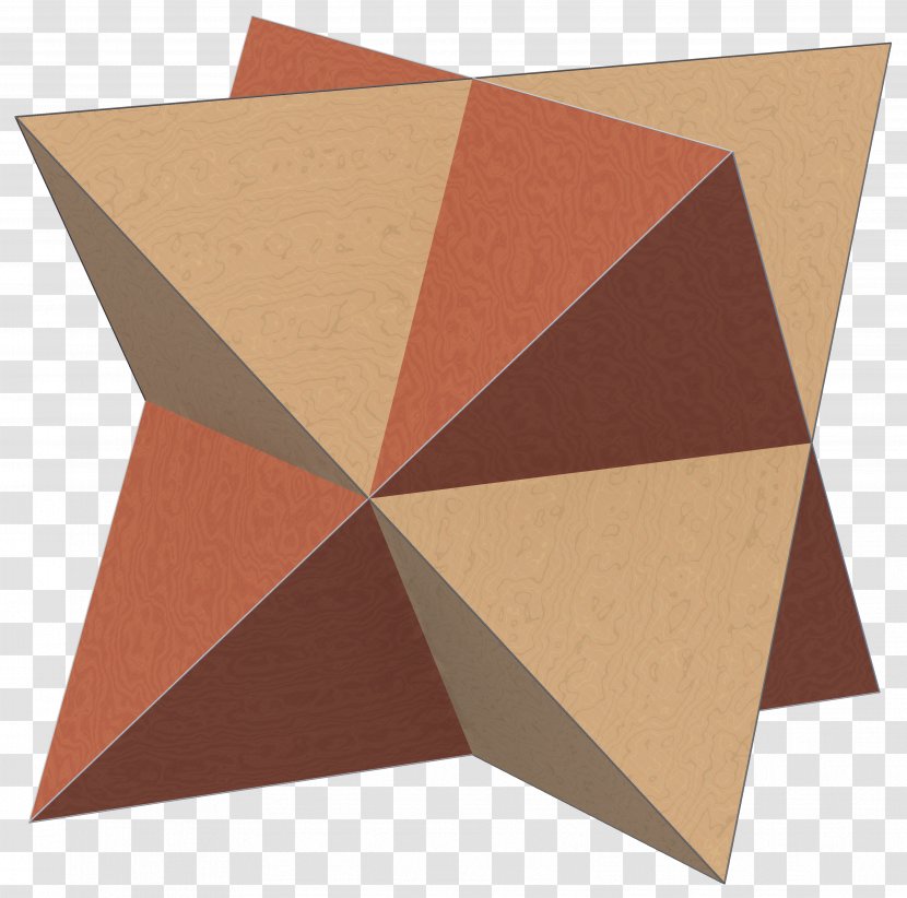 Compound Of Two Tetrahedra Tetrahedron Stellated Octahedron Platonic Solid - Wood - Triangle Transparent PNG