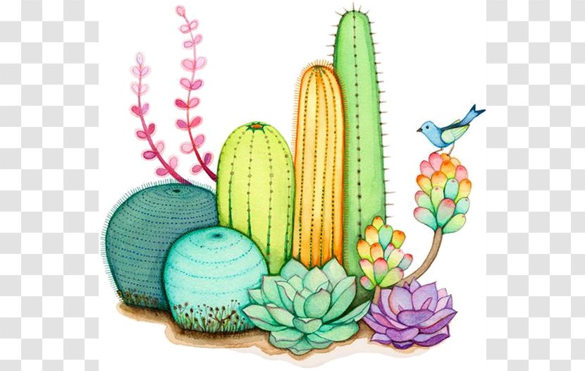 Cactus And Succulents Watercolor Painting Cactaceae Succulent Plant Transparent PNG