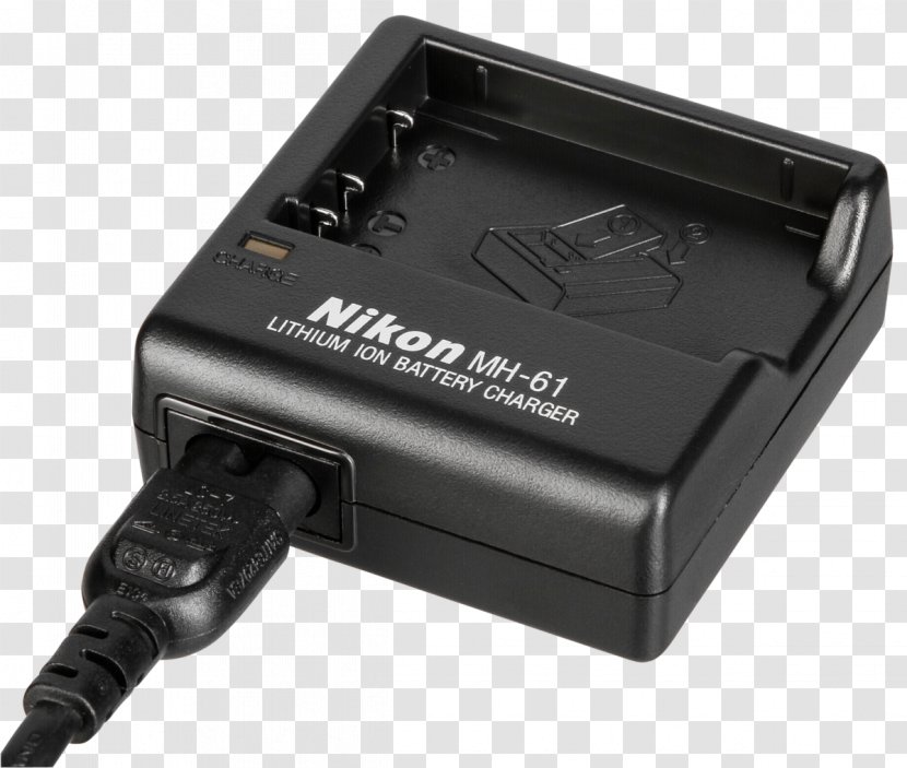Battery Charger Nikon D5 Rechargeable Electric Camera - Duracell - Coolpix P90 Transparent PNG