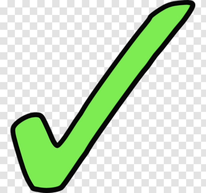 Green Check Mark - Wet Ink - Cc0 Licence Transparent PNG