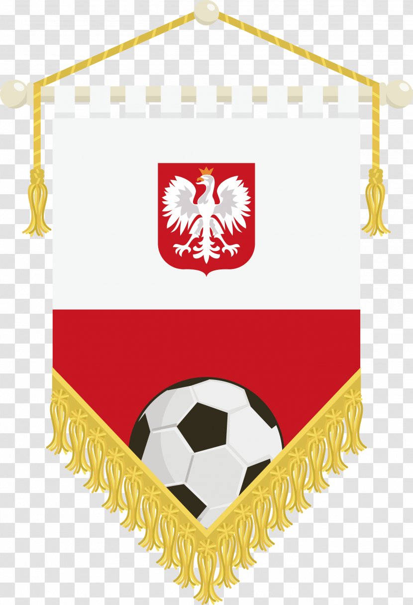 Flag Of Poland Illustration - Football Pennants Label Vector Material Transparent PNG