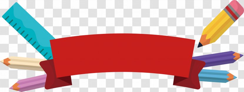 Paper Pencil Red - Monochrome - Ruler, Ribbon Transparent PNG