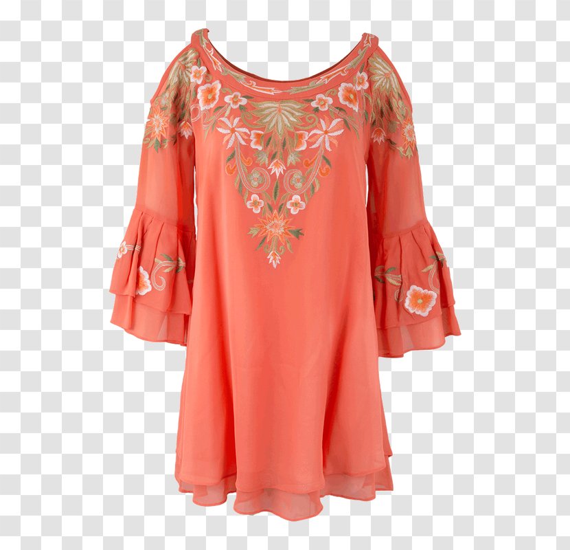 Dress Clothing Sleeve Blouse Shoulder - Coral Collection Transparent PNG