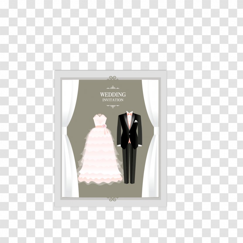 Contemporary Western Wedding Dress U8acbu5e16 Photography - Vector Color Suit Invitation Card Transparent PNG