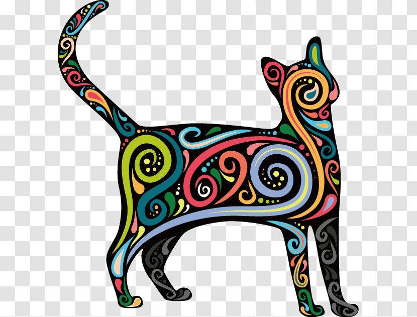 Cat Kitten Cougar Felidae Dog - Small To Medium Sized Cats - Vector Painted Totem Transparent PNG