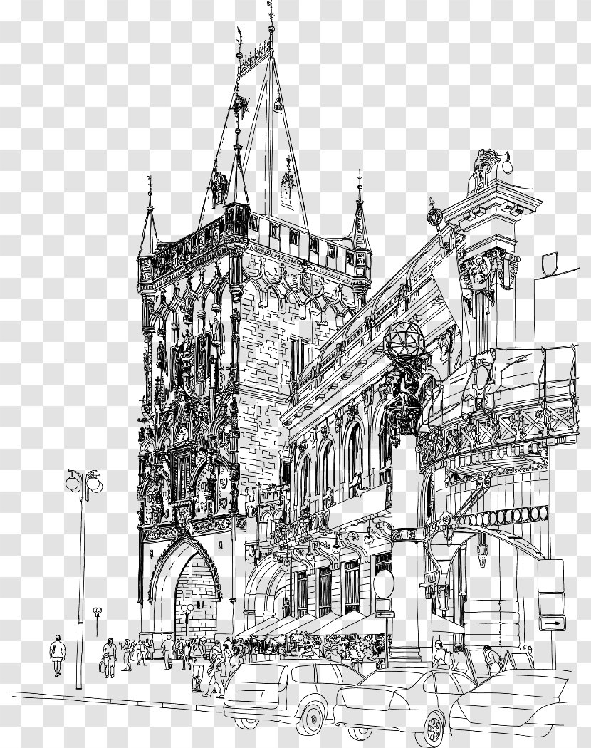 Municipal House Powder Tower, Prague Charles Bridge Gothic Architecture - Cathedral Transparent PNG