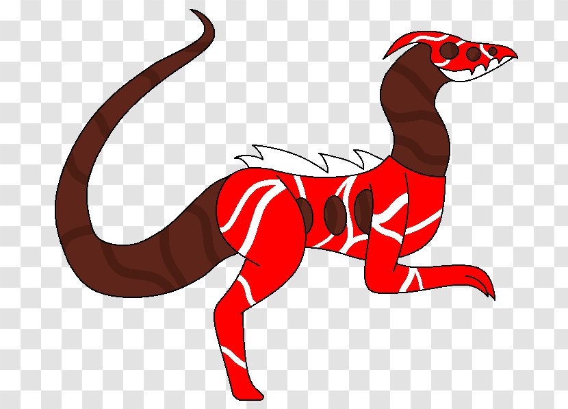 Velociraptor Cartoon Character Clip Art - Tail - Red Liquid Transparent PNG