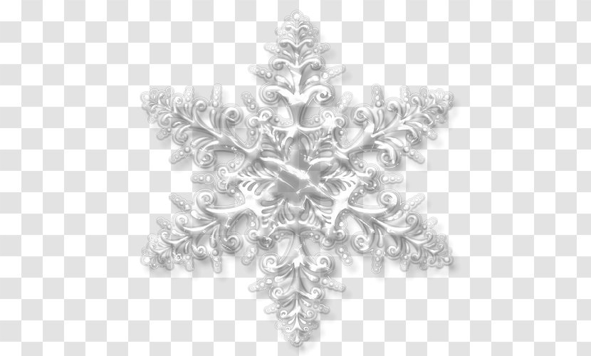 Christmas Ornament Snowflake Tree - Monochrome Transparent PNG