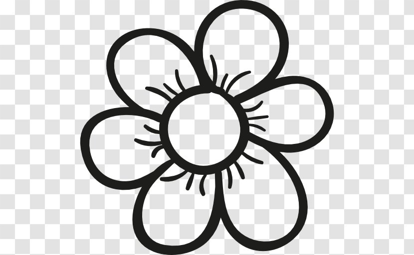 Flower Petal Clip Art - Black And White Transparent PNG