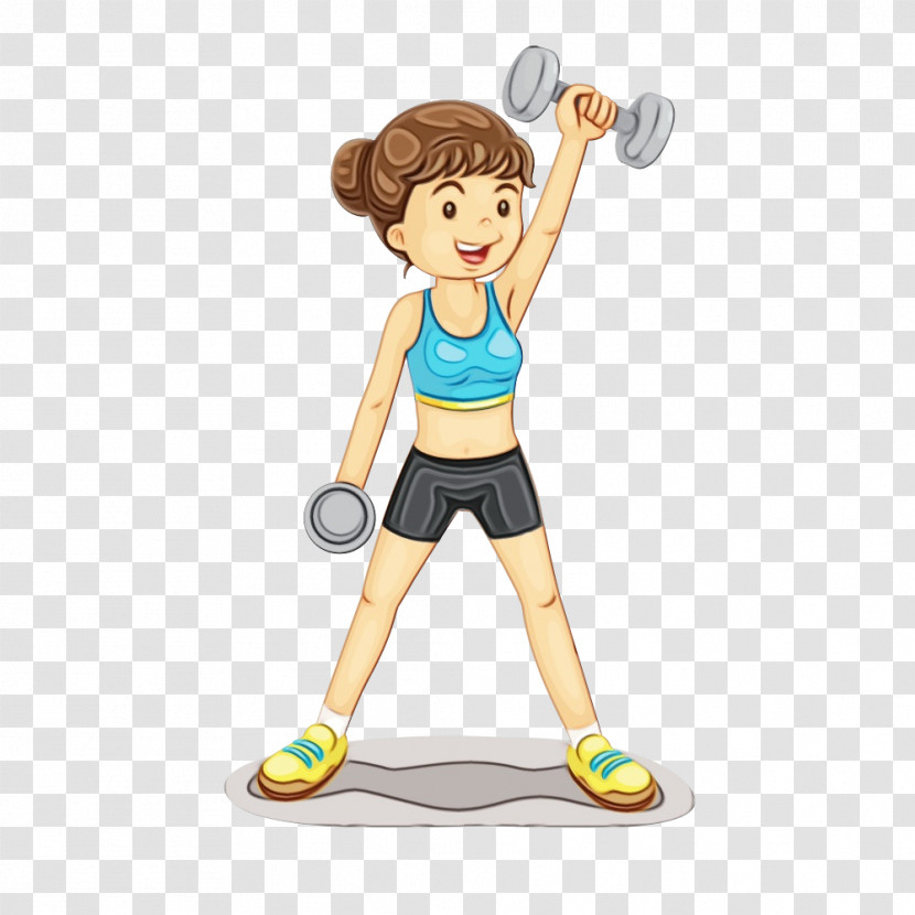 Weights Exercise Equipment Cartoon Arm Dumbbell Transparent PNG